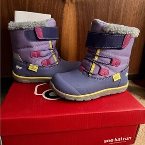 NWT See Kai Run Waterproof and Insulated Lavender and Fuchsia Kids' Boots